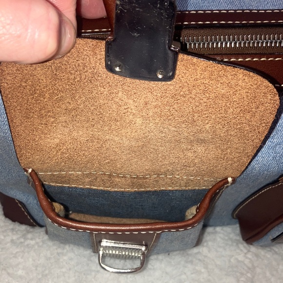 Dooney & Bourke Y2K Denim/Chestnut leather satchel in like new condition - Picture 8 of 16